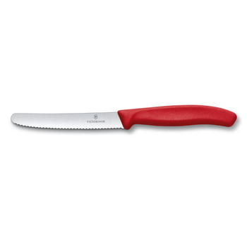 Кухонний ніж Victorinox SwissClassic Tomato&Sausage лезо 11см хвил. з черв. ручкою