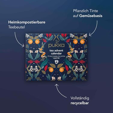Адвент-календарь 2024, 24 чайных пакетика 12 видов чая Pukka