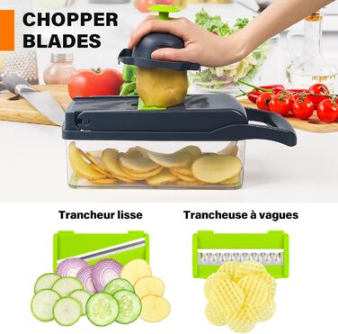 Універсальна овочерізка 16-в-1, сірий колір Etievort