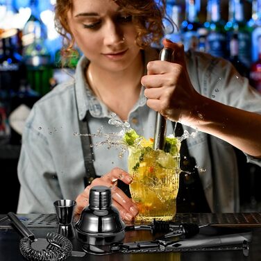 Набір для коктейлів 12 предметів чорний AOKITO