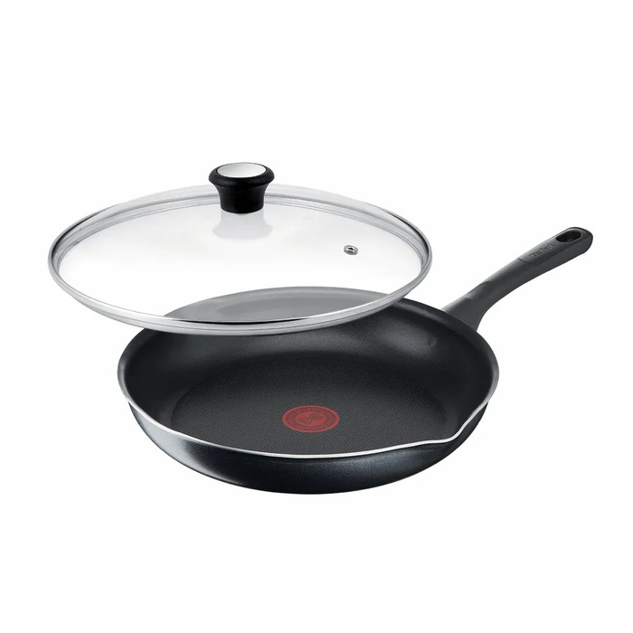 Tefal Сковорода з кришкою Day by Day, 28см, з кришкою, алюміній, бакеліт, скло, чорний