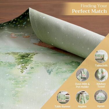 Бавовняні килимки, набір з 4 шт. , декоративні килимки, пасхальні килимки, що миються, для свят, вечерь, весни, літа (33 см x 48 см) (22 - Зимові ранки), 39Hermine, 100