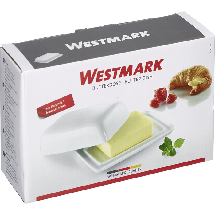 Масленка Westmark - идеально подходит для сервировки и хранения - Можно мыть в посудомоечной машине - Специальный рельеф для надежного захвата (керамическая, одинарная)