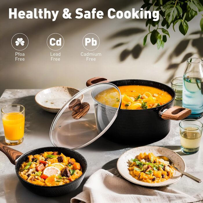 Набор кухонной посуды, 15 предметов, черный DishDelight