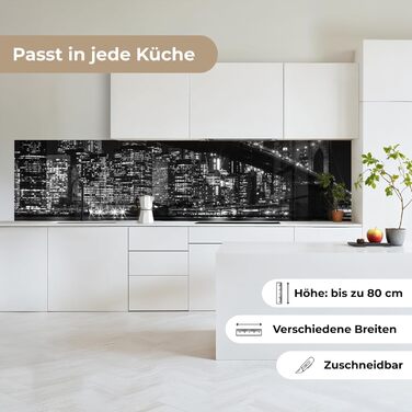 Кухонний фартух 60x80 см Самоклеючий настінний захисний екран для кухні Кухонний фартух Кухонні фасади Кухонні фартухи Кухонна стіна Вода - Пейзаж - (Нью-Йорк - Міст, 60 x 250 см)