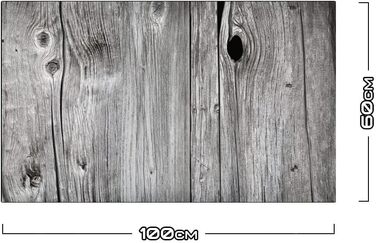 Дизайнерський кухонний бризкозахисний екран з алюмінієвого композиту, кухонний фартух, товщина 3 мм, 60x100 см, (сіра дерев&39яна стіна)