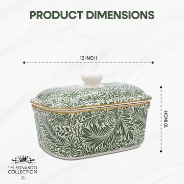 Маслянка з кришкою, китайська кераміка, з гарними акварельними мотивами, дизайн від галереї Дженніфер Роуз для Busy Bees (Delphinium)