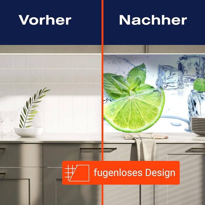 Кухонный фартук лаймово-зеленый 160 х 60 см wandmotiv24