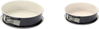 Форма Dr. Oetker Springform Ø 28 см BACK-TREND, форма для торта з плоским дном, кругла сталева форма для випічки з антипригарним покриттям, армованим керамікою (колір кремовий/антрацит), кількість (у комплекті з пружинною формою Ø 26 см)