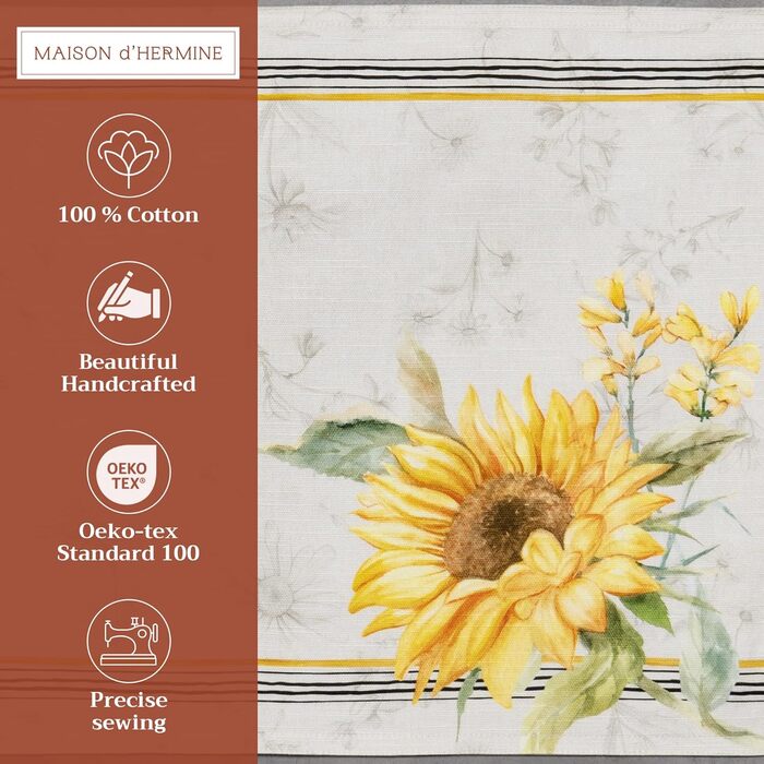 Бавовняні килимки для серветок, набір з 4 шт. , декоративні килимки для серветок, пасхальні килимки, що миються, для свят, вечерь, весни, літа (33 см x 48 см) (048 - Candice), 39Hermine 100