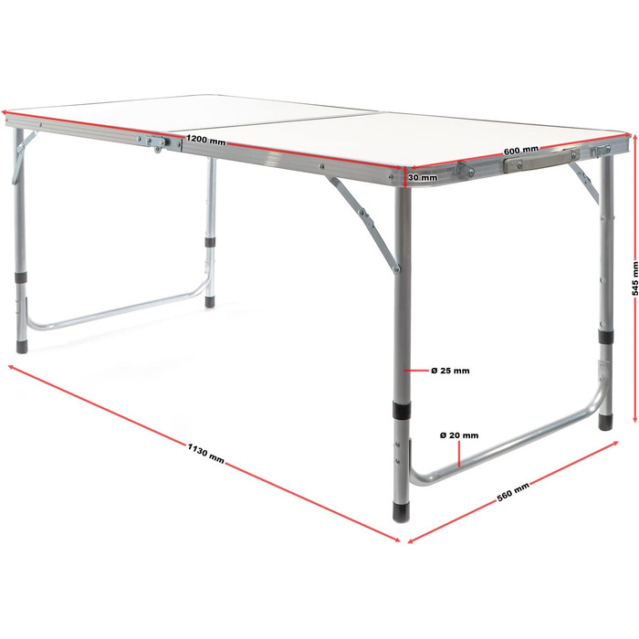 Складной кемпинговый стол 120 x 60 x 70 см Toboli