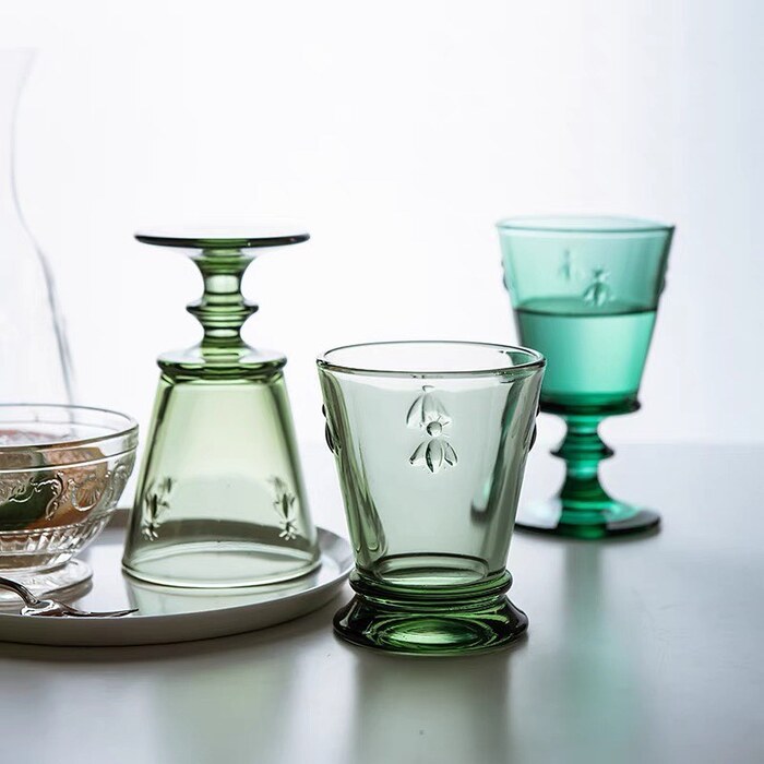Склянка La Rochere Abeille, зелена, h макс. 9,5 см, діам. 7,7 см, 180 мл