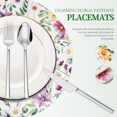 Круглі лляні килимки 6 предметів 35 см Cabilock