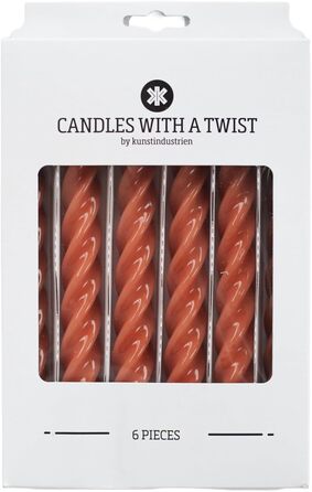 Набір з 6 декоративних свічок 2,2 x 21 см, теракотовий Candles with a Twist Kunstindustrien