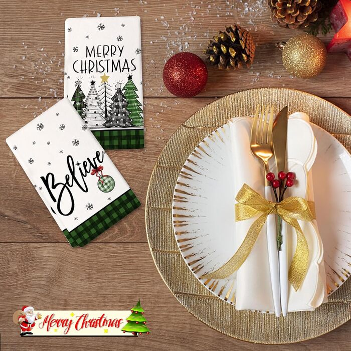 Набор из 2 рождественских кухонных полотенец 60 х 40 см Xmas 1 Yaclonq