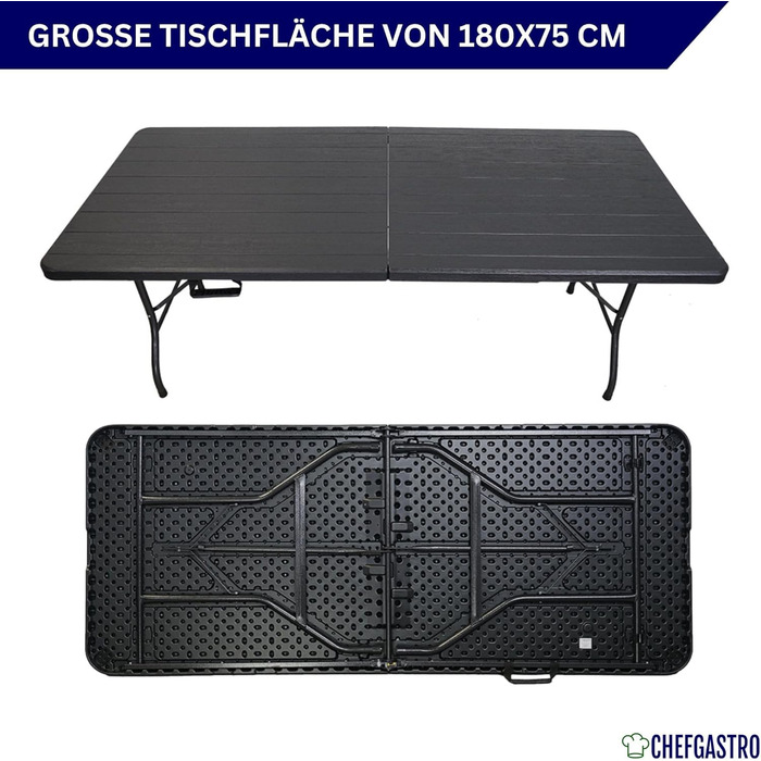 Складаний фуршетний стіл 180 x 74 х 74 см CHEFGASTRO