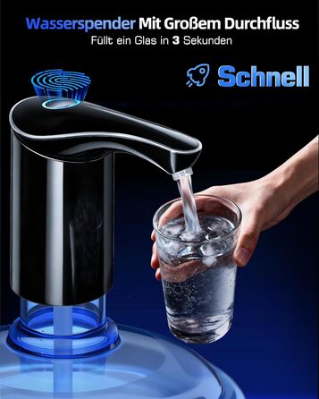 Потужний диспенсер для води з підзарядкою для 5-галонних пляшок Redsack