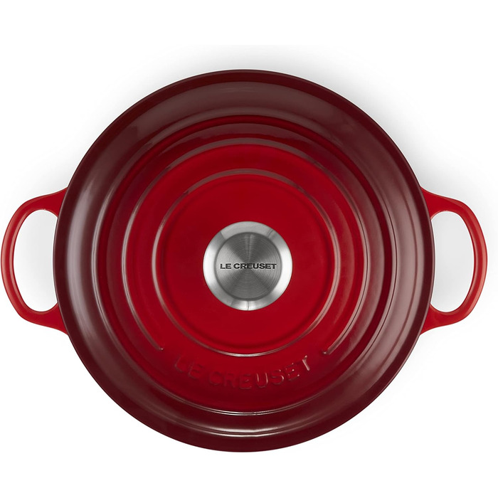 Чавунна каструля Le Creuset Signature, 24 см, 4,1 л, для всіх типів плит та індукції (Вишнево-червоний)