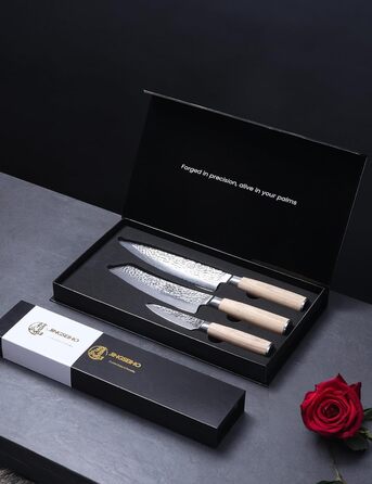 Японський набір ножів з дамаської стал Jingseiho