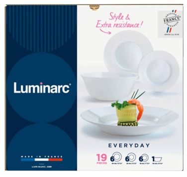 Сервиз столовый LUMINARC EVERYDAY, 19 предметов (6122524)