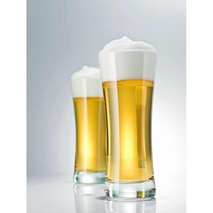 Пшеничне пиво Скляне пиво Basic 0,5 л (набір з 6 шт.), Прямі пшеничні келихи для пшеничного пива, кришталеві келихи, які можна мити в посудомийній машині, Зроблено в Німеччині (арт. No 115269) (Комплект з пивом Tulip Classico 0,3 л)