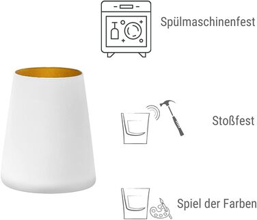 Набір із 6 склянок 380 мл, білий/золотистий Power Stölzle Lausitz