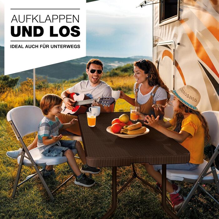 Складной стол 180x75 см коричневый tillvex