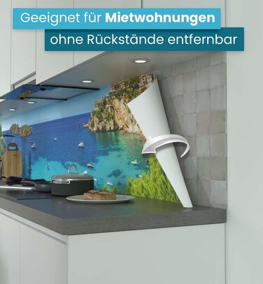 Самоклеючий кухонний фартух - матовий, жорстка бризкозахисна плівка як доступна альтернатива склу, легке встановлення та очищення - висота 60 см - Дизайн Чорна кам&39яна стіна 80 x 60 см (Ships Beach, Ш 280 см x В 60 см, 0,2 мм)