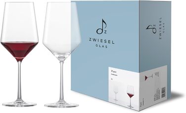 Бокал для белого вина Zwiesel Glas Sauvignon Blanc Pure (набор из 2 шт.), изящные бокалы для белого вина, бокалы из тританового хрусталя, пригодные для мытья в посудомоечной машине, сделано в Германии (арт. No 122314) (бокал для красного вина Каберне (2 ш