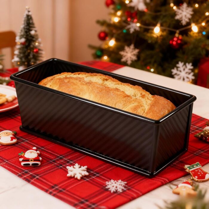 Форма для випікання тостів 1000 г з кришкою, ‎33 x 13 x 12 см чорна Hikaproligt