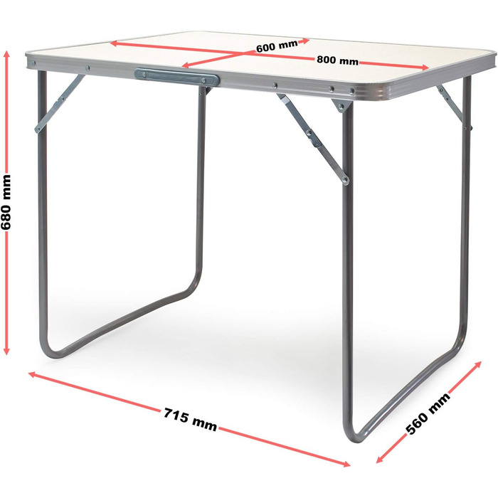 Складной кемпинговый стол 80 x 60 x 70 см Wiltec