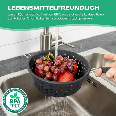 Складаний силіконовий кухонний друшляк з ручкою Netrox