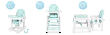 Детский стульчик для кормления 5-в-1 бирюзовый Ricokids