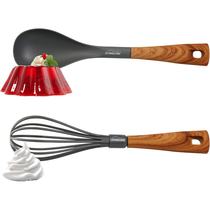 Набір кухонного начиння Back to Nature з обертовим тримачем, імітація дерева, 8 предметів STONELINE