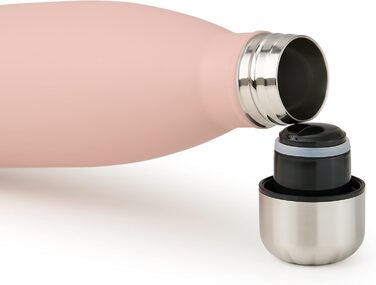 Пляшка для води Blumtal з нержавіючої сталі - Герметична ізольована пляшка - Пляшка для води без бісфенолу А для гарячого та холодного використання - Двостінна ізольована пляшка - Ізоляційна пляшка, стійка до іржі, дерево/срібло (14 - ніжно-рожевий - роже