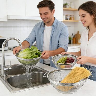 Металеві ситечка для кухні 3 шт Fbinys