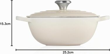 Чавунна каструля Le Creuset Signature La Marmite, 24 см, 4,1 л, колір Meringue (підходить для всіх типів плит, включаючи індукційні)