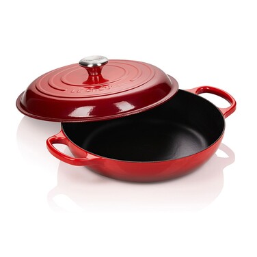 Сковорода-жаровня чавунна з кришкою 30 см, червона Cerise Le Creuset