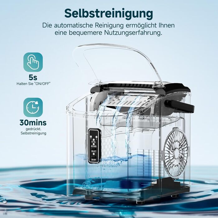 Компактный льдогенератор 1,2 серебряный EUHOMY