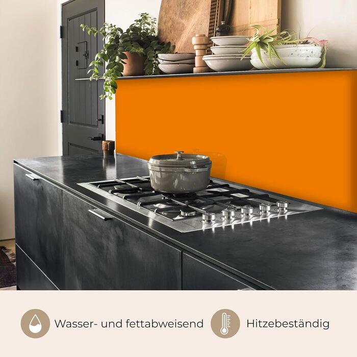 Кухонний фартух 60x250 см, самоклеючий фартух, кухонний фартух, кухонний фасад, самоклеючі кухонні фартухи - Осінь (Помаранчевий - колір, 60 x 400 см)