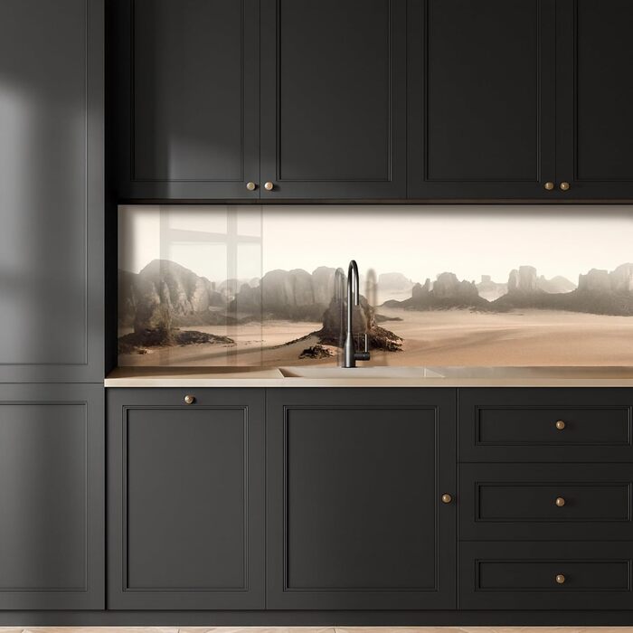 Кухонний фартух 60x80 см Самоклеючий захисний щиток для кухонної стіни Кухонний фартух Кухонні фасади Кухонні фартухи Кухонна стіна Вода - Пейзаж - (Природа - Пісок, 60 x 250 см)