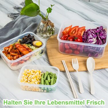 Набір Kottwca, набір Tupperware із 30 предметів (15 контейнерів 15 кришок), кухонні коробки для приготування їжі, 100 герметичні, без бісфенолу А, контейнер для зберігання продуктів для мікрохвильової печі та холодильника (набір з 12 великої місткості)