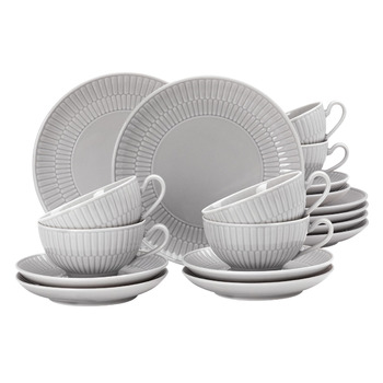 Чайний сервіз на 6 персон, 18 предметів, маленький Amina Silbergrau Seltmann Weiden