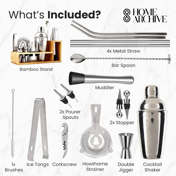 Професійний набір бармена з 26 предметів Generic