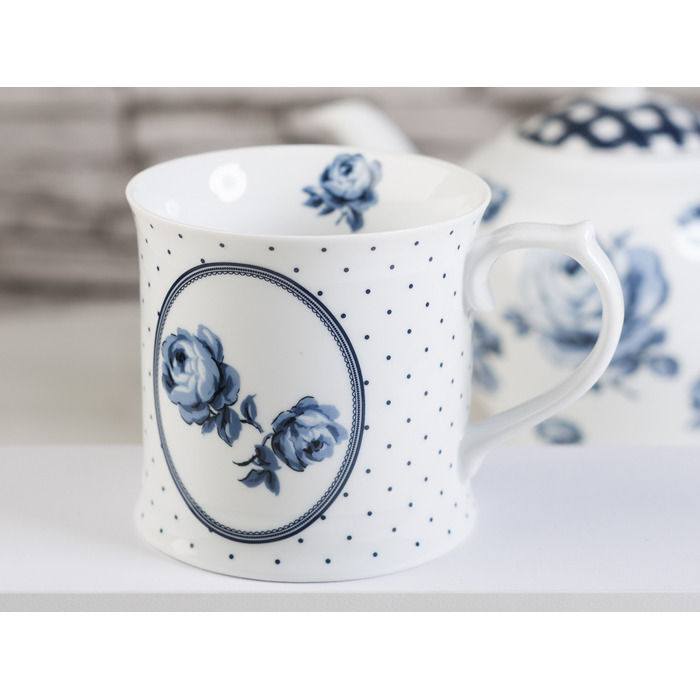 Кружка для чая CreativeTops Vintage Indigo Floral Spot, фарфор, 400 мл