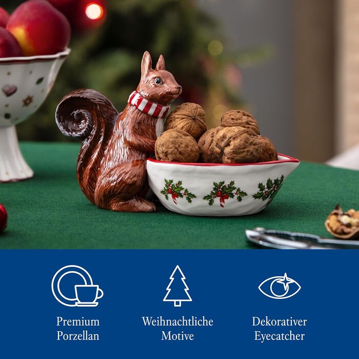 Сервировочная рождественская миска 25 см с фигуркой белки Toy's Fantasy Villeroy & Boch