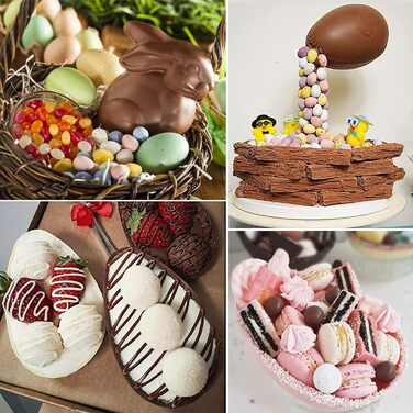 Елементна форма для виготовлення шоколадних пасхальних яєць з формою для випічки у формі пасхального зайчика, форма для пасхального 3D динозаврового яйця у формі страусиного яйця, форма для пасхального шоколадного яйця, ливарна форма, інструмент для випіч