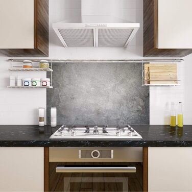 Стеклянный фартук из гранита и серого мрамора 60 х 60 см GRAZDesign