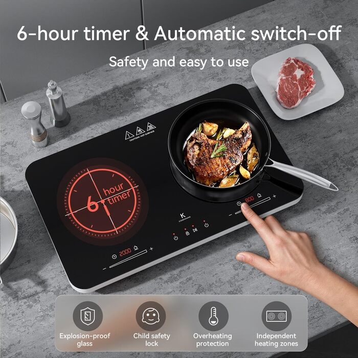 Индукционная варочная поверхность на 2 конфорки 3600 Вт COOKNANO