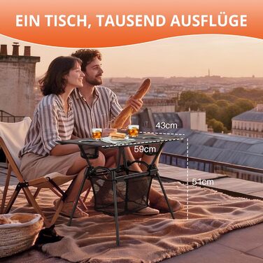 Складной кемпинговый стол 59 x 43 x 51 см FUNYKICH